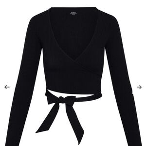 Monday Swimwear Black Wrap Crop Top